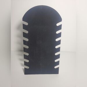 Tall Black Velvet Pendant Chain Jewelry Plastic Easel 7 Slots 14 Inches Tall